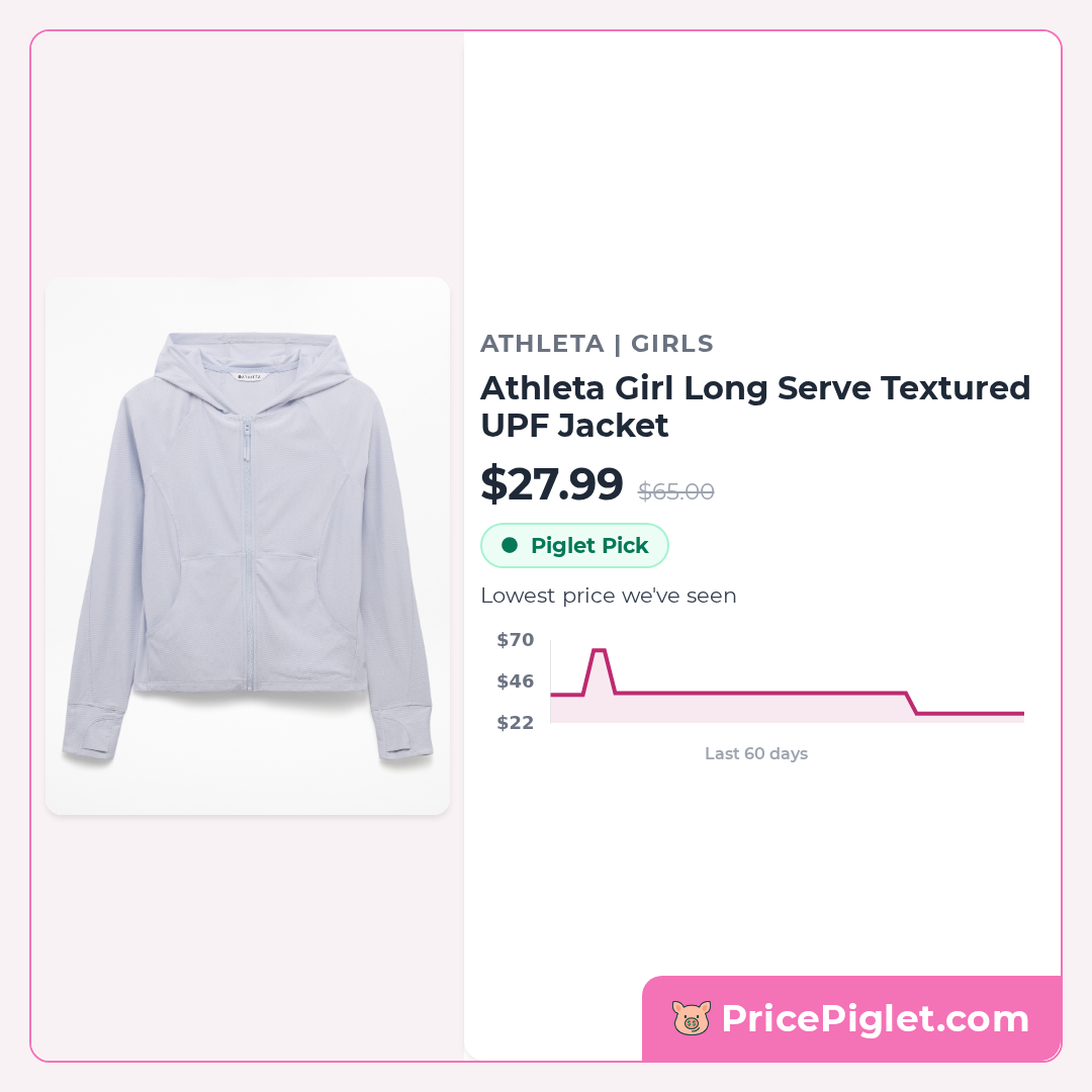 Athleta Girl Long Serve Textured UPF Jacket