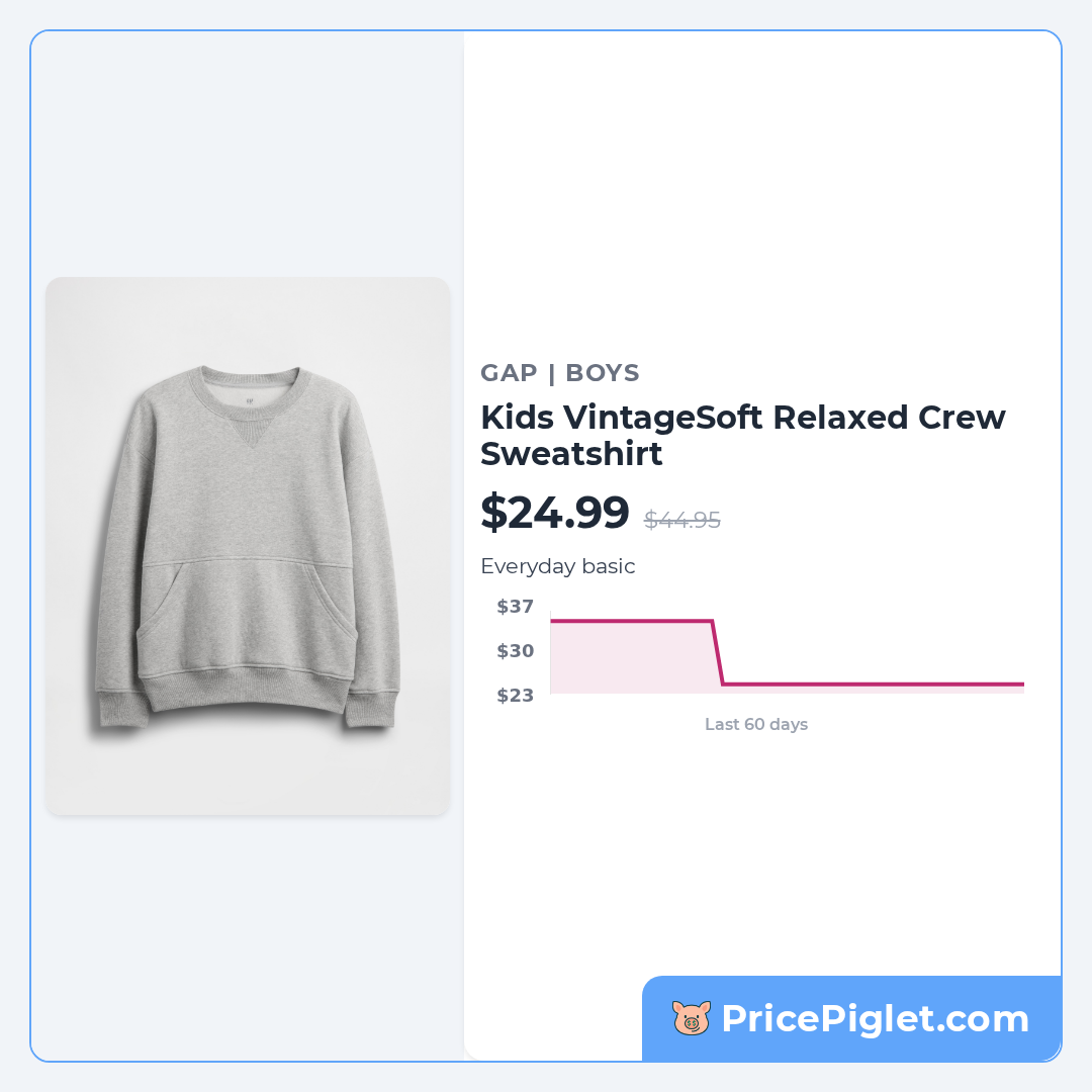 Kids VintageSoft Relaxed Crew Sweatshirt