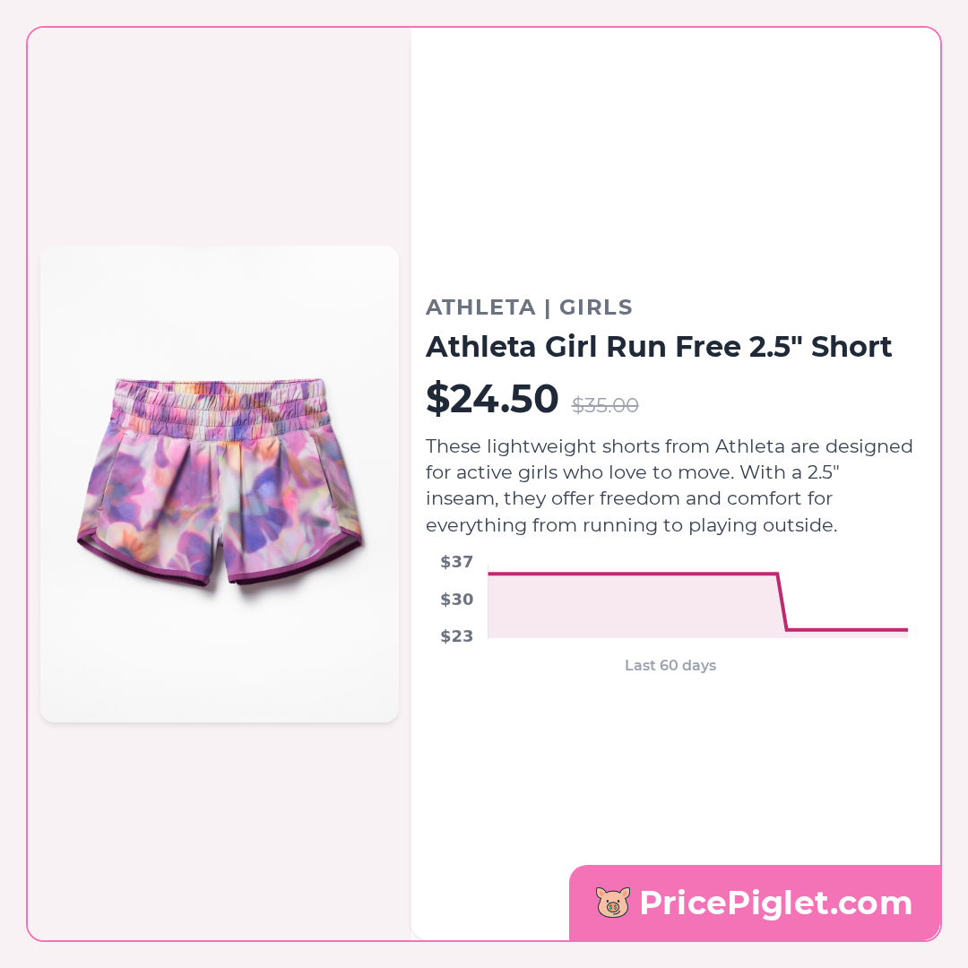 Athleta Girl Run Free 2.5" Short