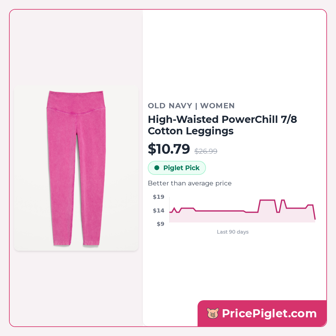 High-Waisted PowerChill 7/8 Cotton Leggings