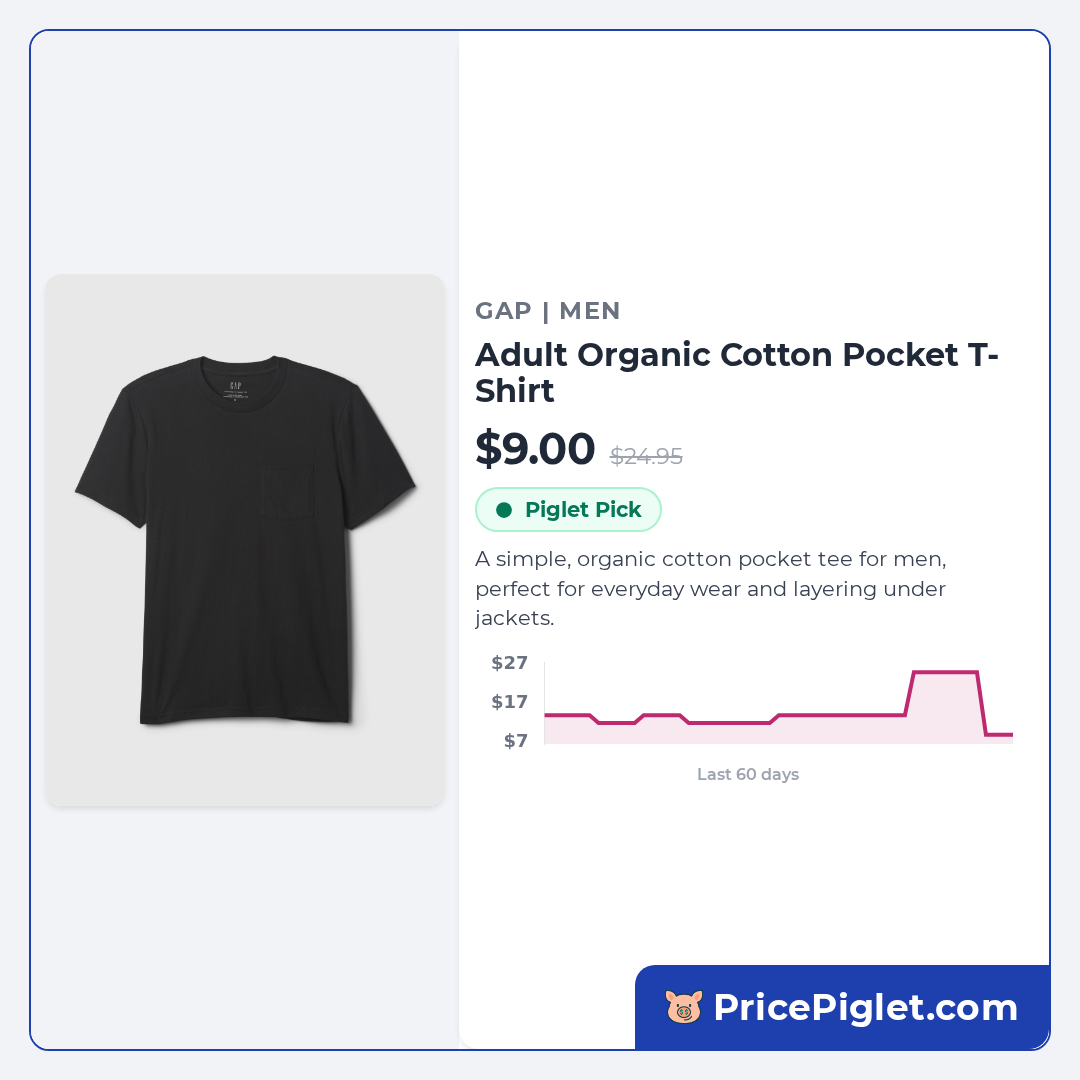 Adult Organic Cotton Pocket T-Shirt