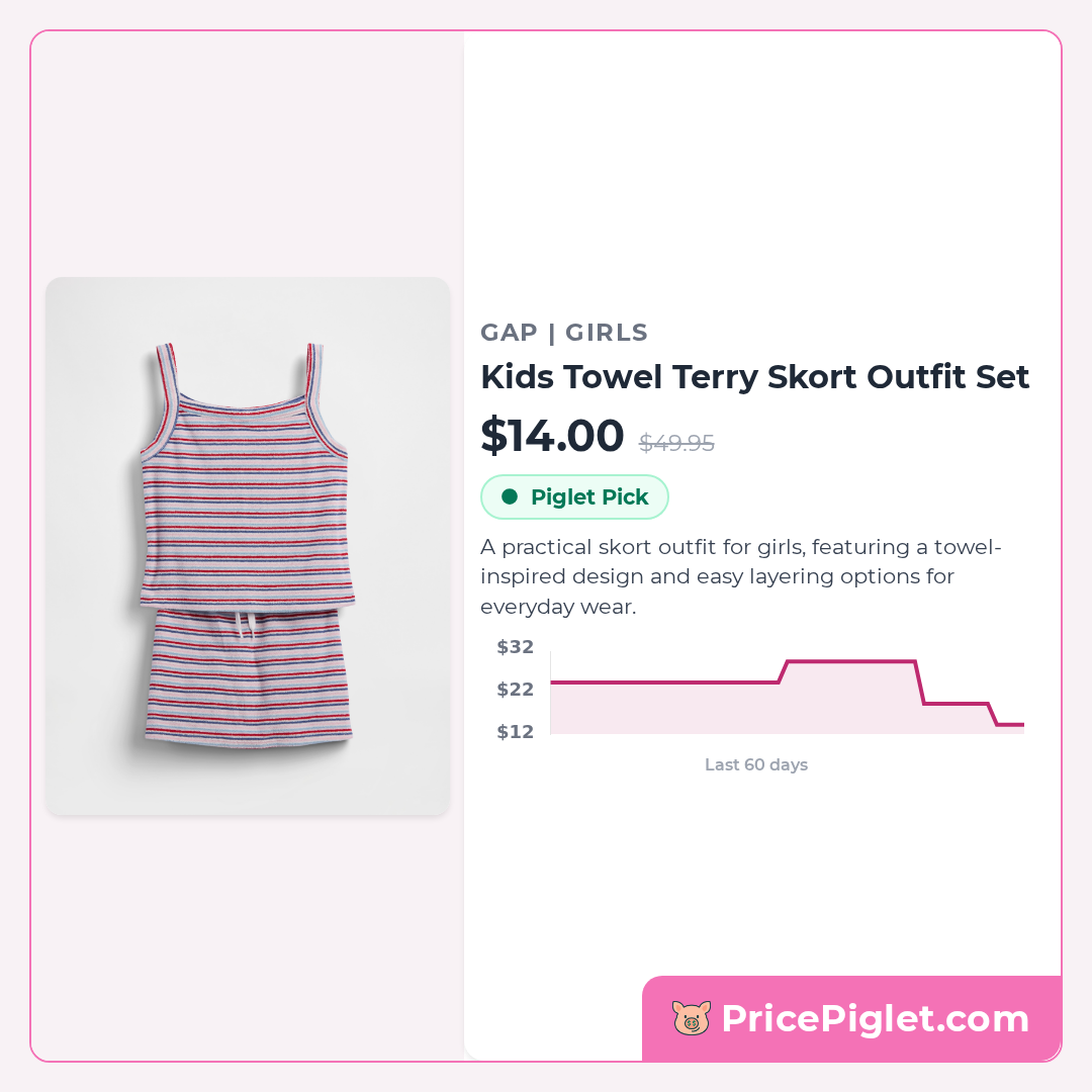 Kids Towel Terry Skort Outfit Set