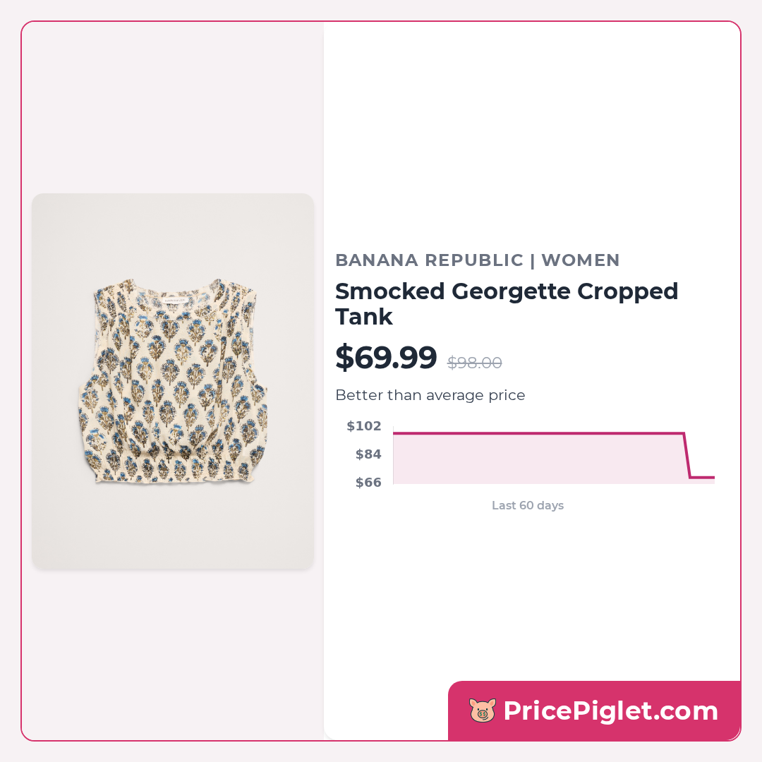 Smocked Georgette Cropped Tank