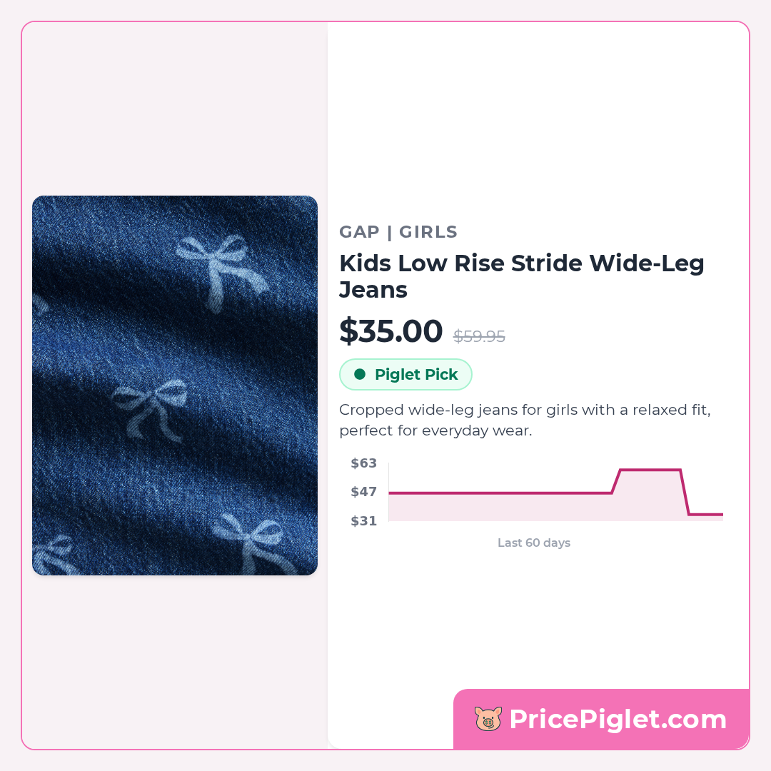 Kids Low Rise Stride Wide-Leg Jeans
