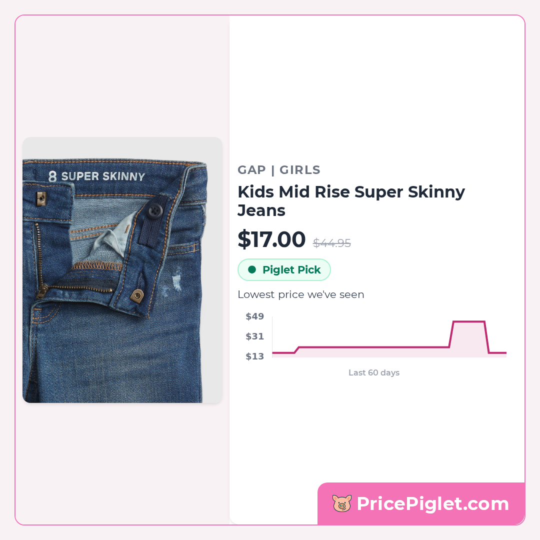 Kids Mid Rise Super Skinny Jeans