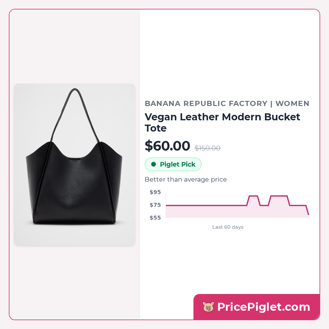Vegan Leather Modern Bucket Tote