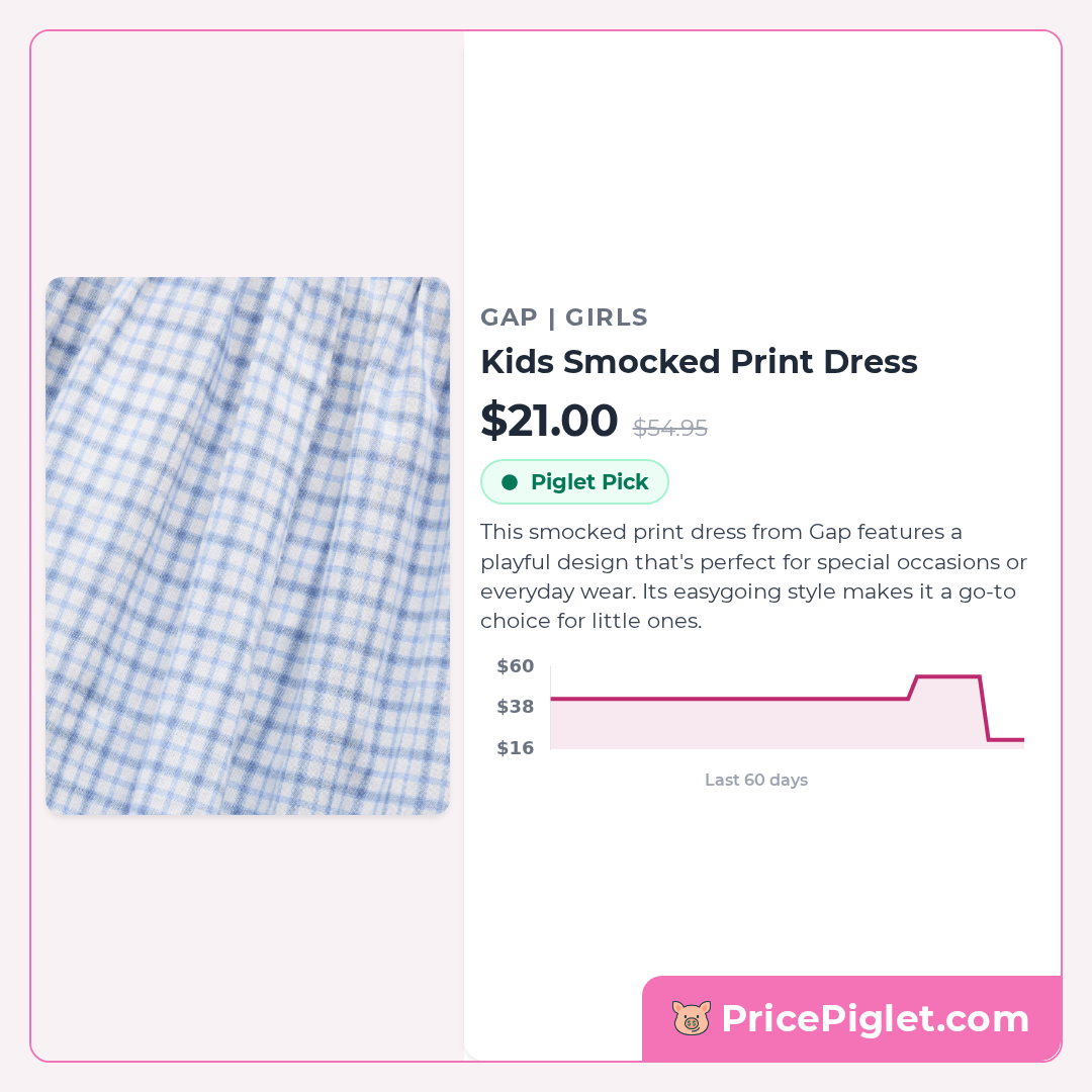 Kids Smocked Print Dress