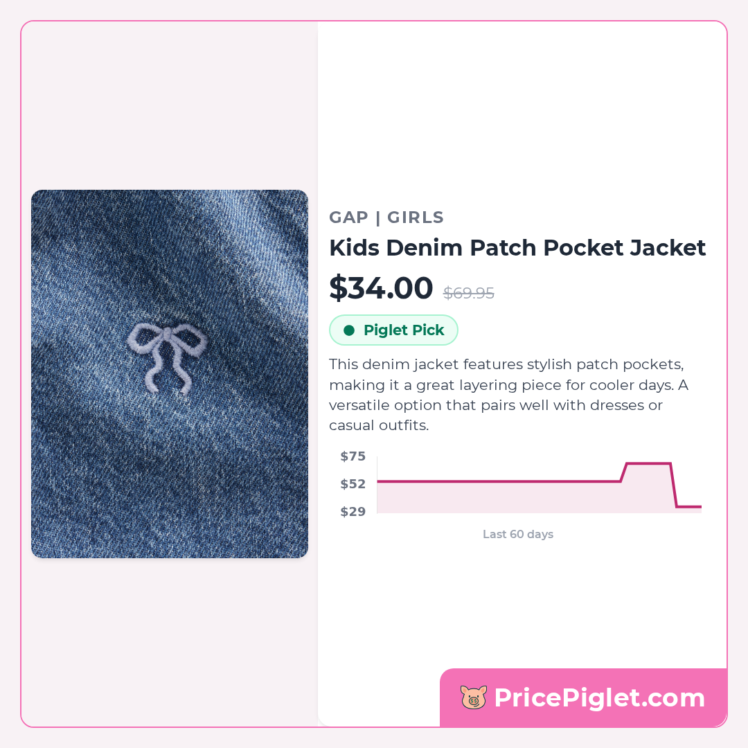 Kids Denim Patch Pocket Jacket
