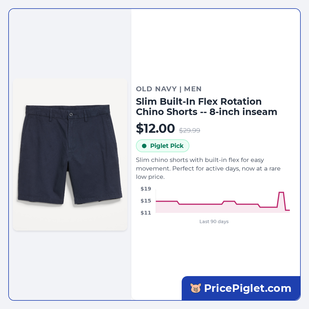 Slim Built-In Flex Rotation Chino Shorts -- 8-inch inseam