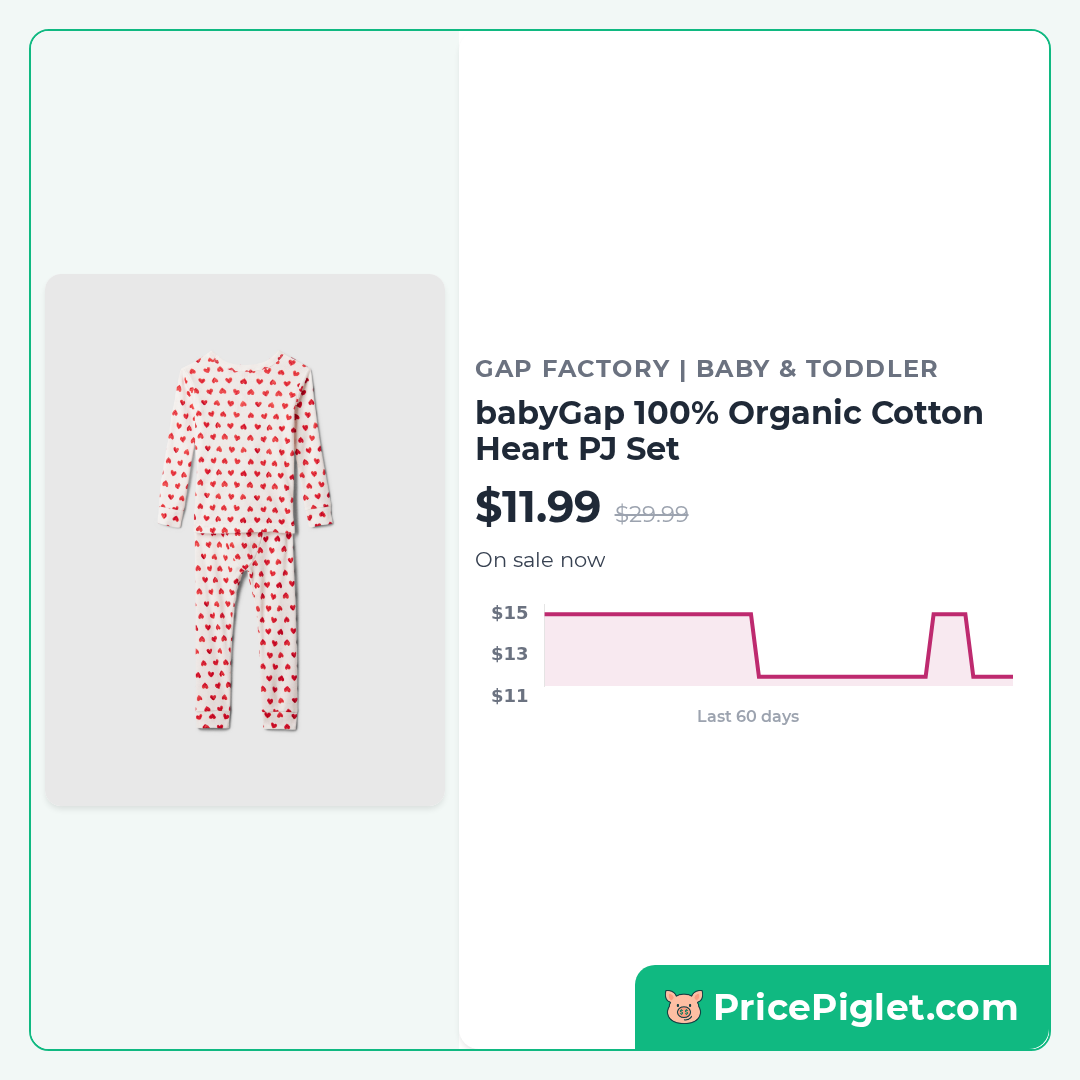 babyGap 100% Organic Cotton Heart PJ Set