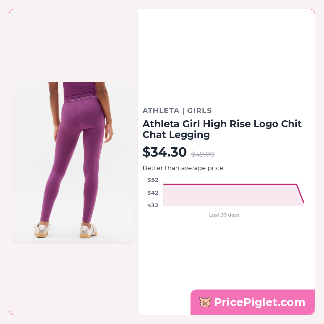 Athleta Girl High Rise Logo Chit Chat Legging
