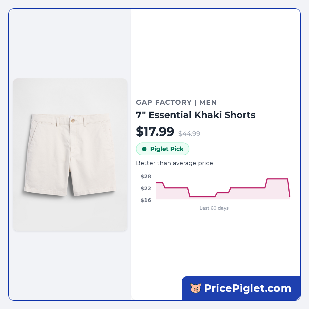 7" Essential Khaki Shorts