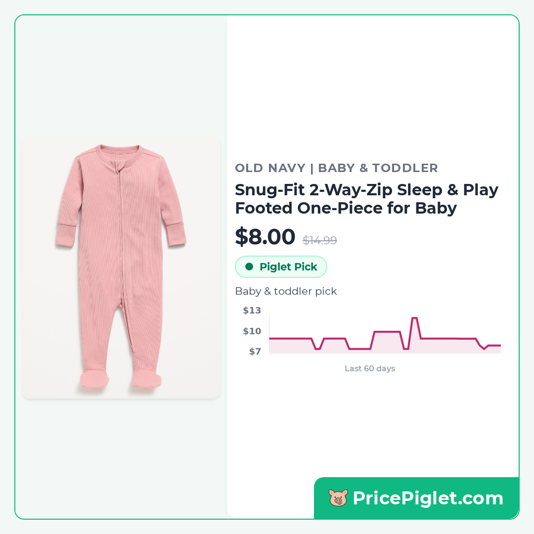 Snug-Fit 2-Way-Zip Sleep & Play Footed One-Piece for Baby