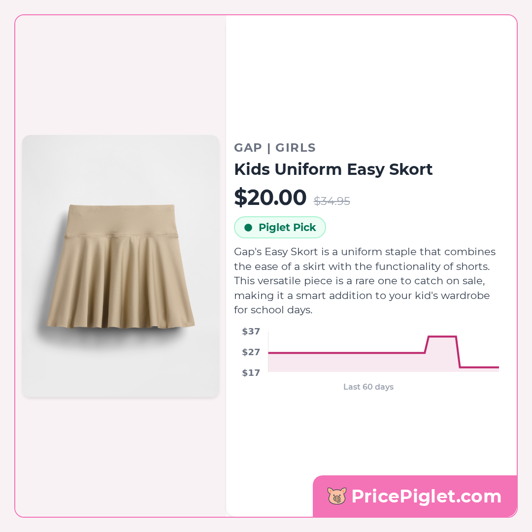 Kids Uniform Easy Skort