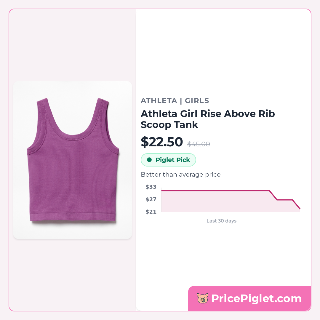 Athleta Girl Rise Above Rib Scoop Tank