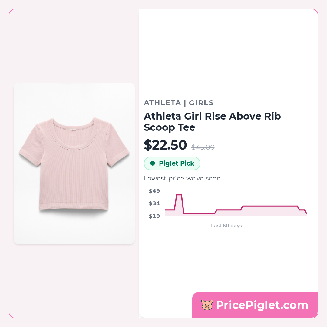 Athleta Girl Rise Above Rib Scoop Tee