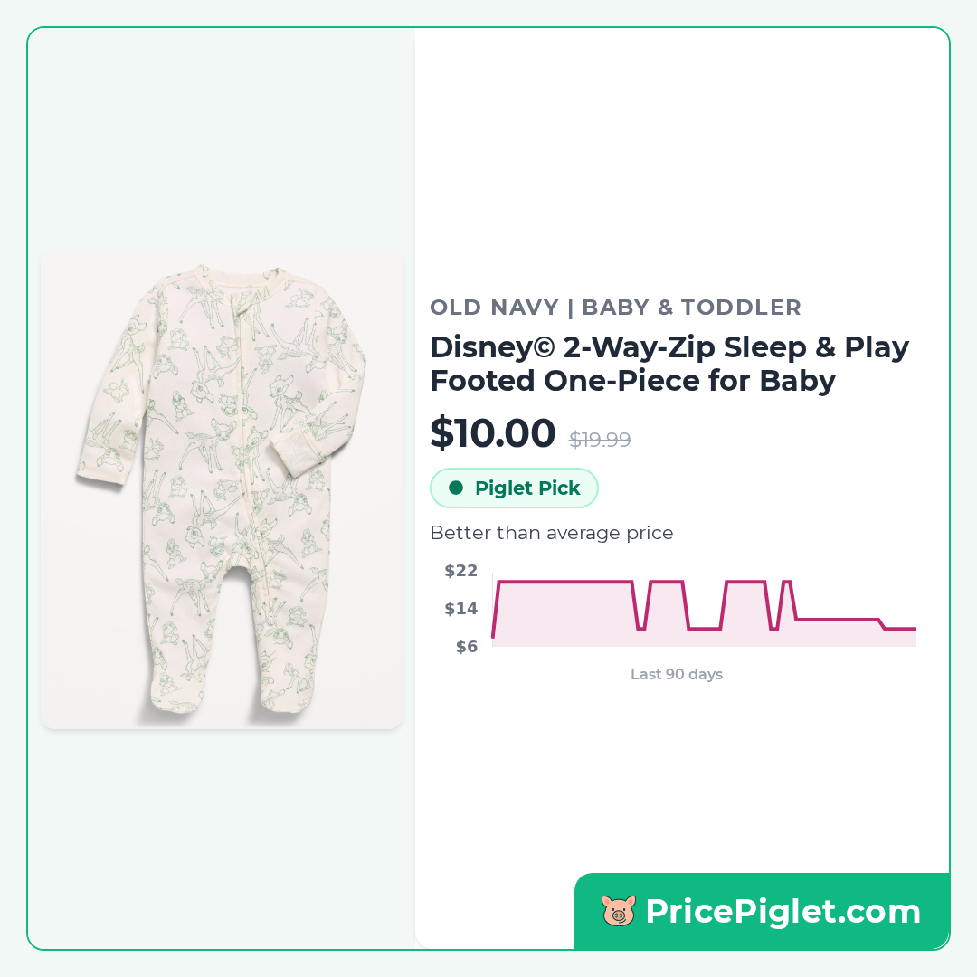 Disney© 2-Way-Zip Sleep & Play Footed One-Piece for Baby