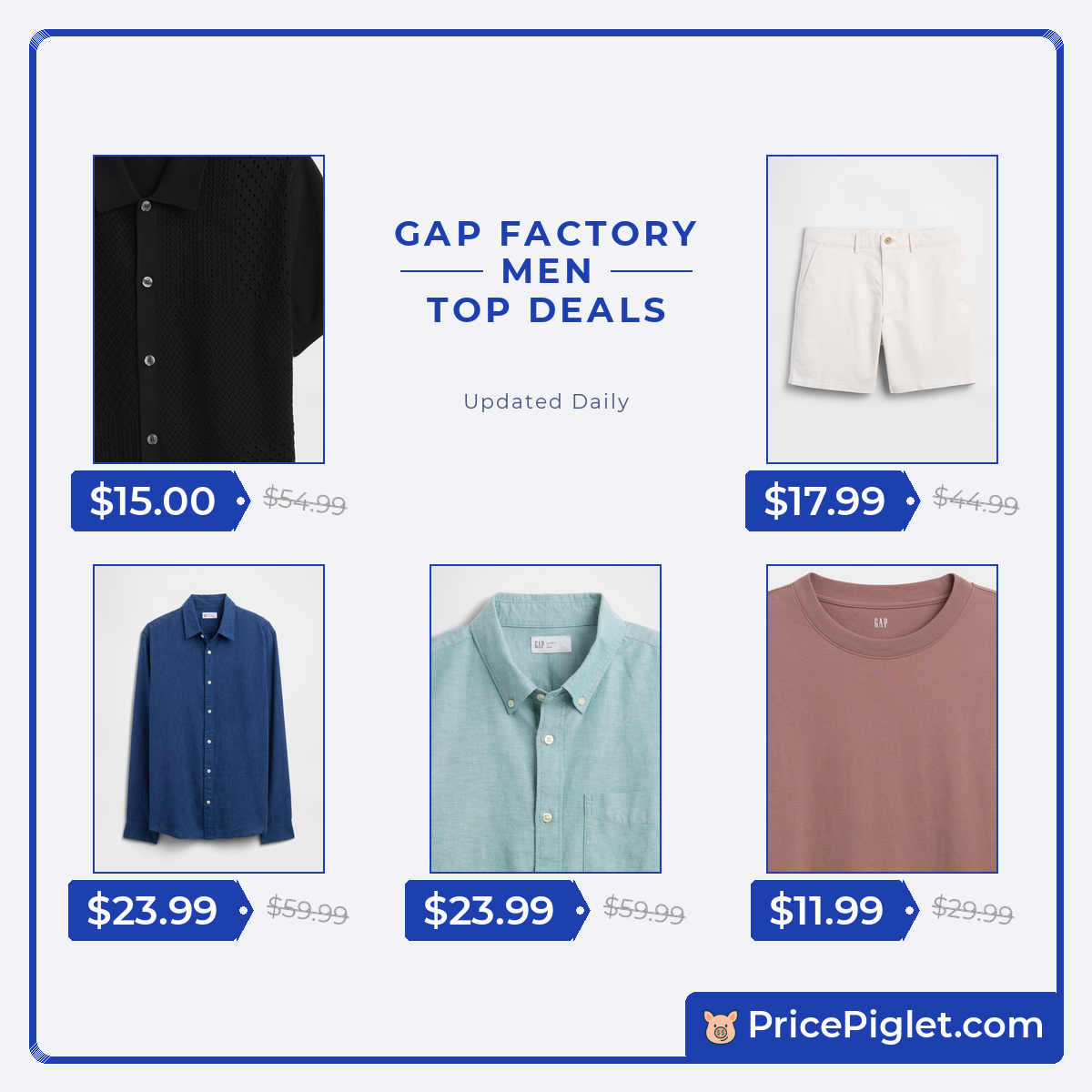 Men's Deals at Gap Factory Today