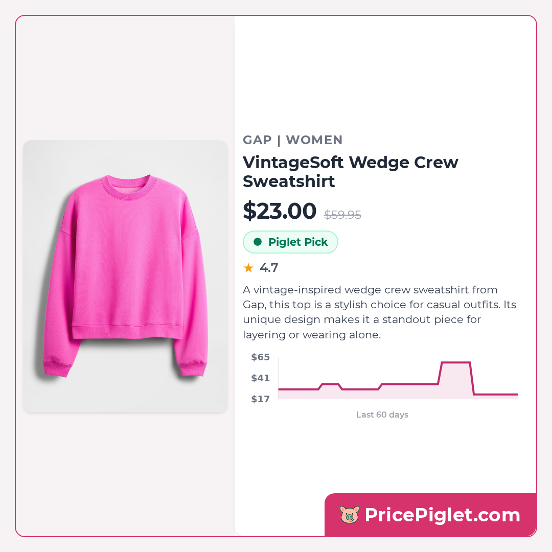 VintageSoft Wedge Crew Sweatshirt