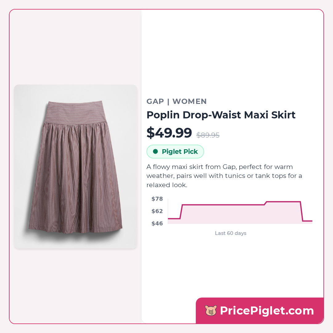 Poplin Drop-Waist Maxi Skirt