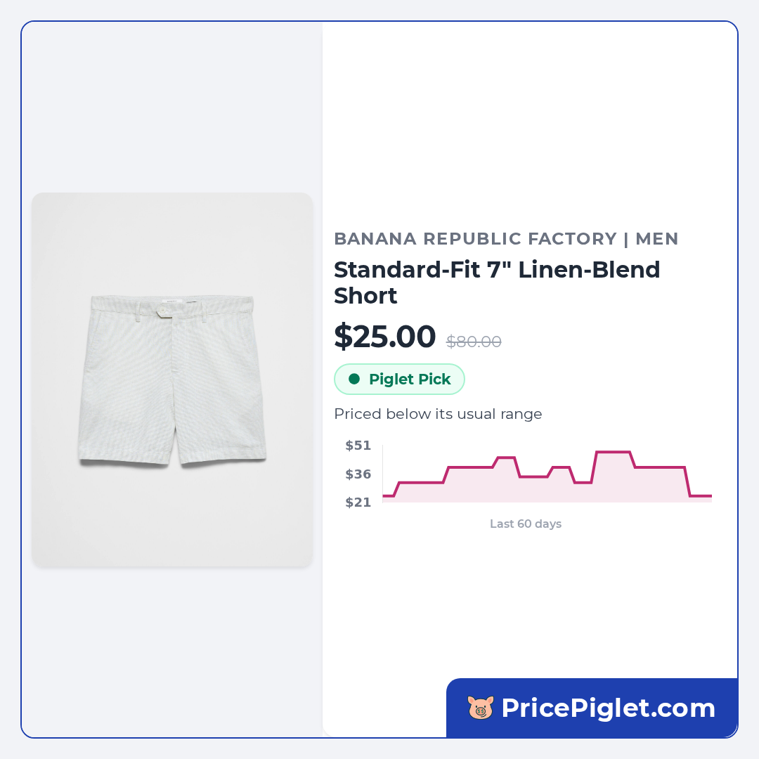 Standard-Fit 7" Linen-Blend Short