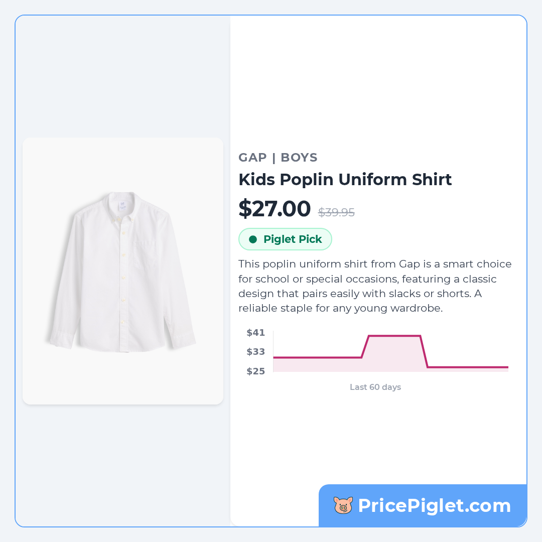 Kids Poplin Uniform Shirt