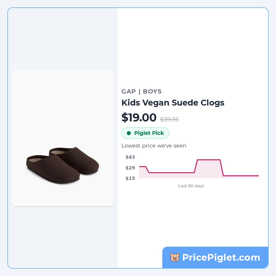 Kids Vegan Suede Clogs