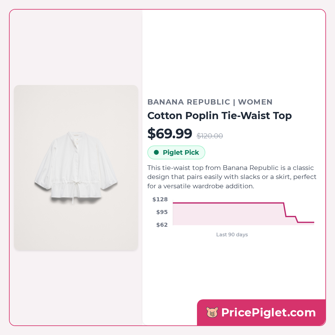 Cotton Poplin Tie-Waist Top