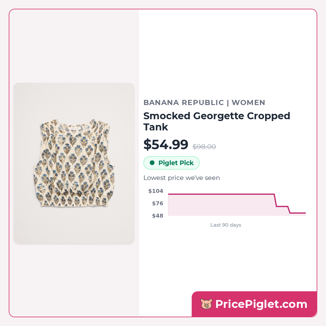 Smocked Georgette Cropped Tank