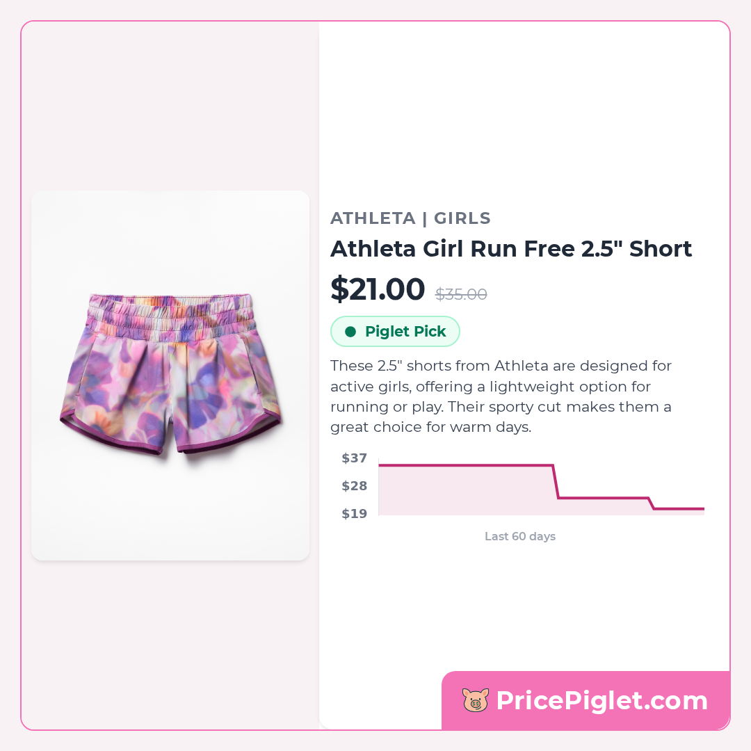 Athleta Girl Run Free 2.5" Short