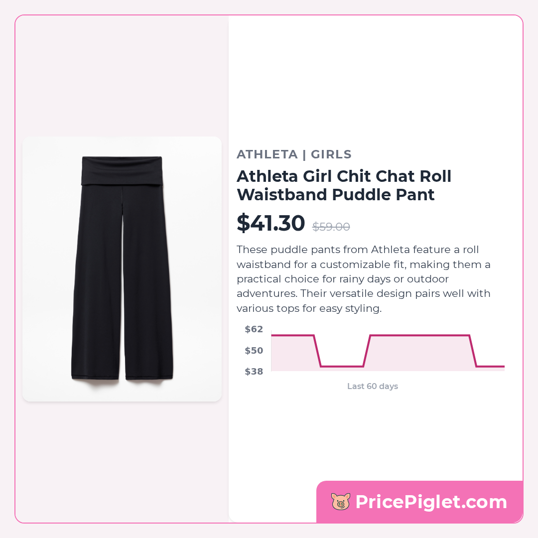 Athleta Girl Chit Chat Roll Waistband Puddle Pant