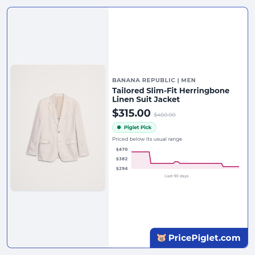 Tailored Slim-Fit Herringbone Linen Suit Jacket