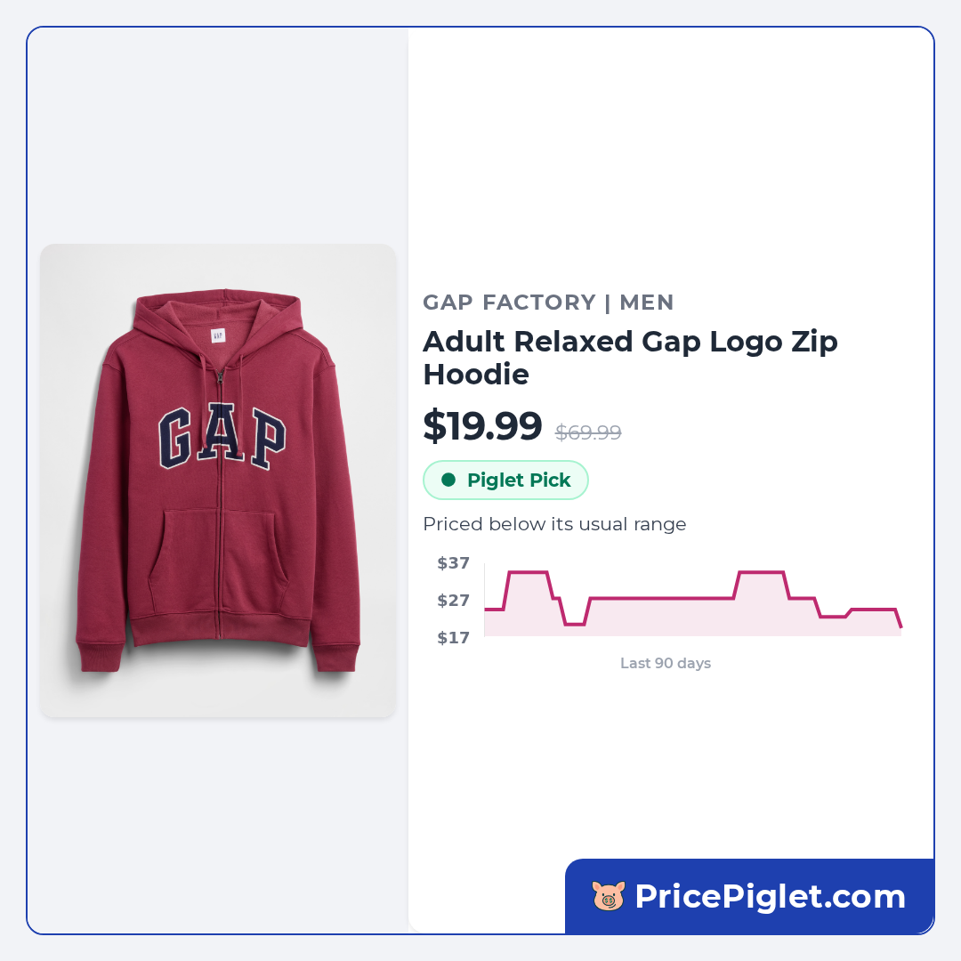 Adult Relaxed Gap Logo Zip Hoodie