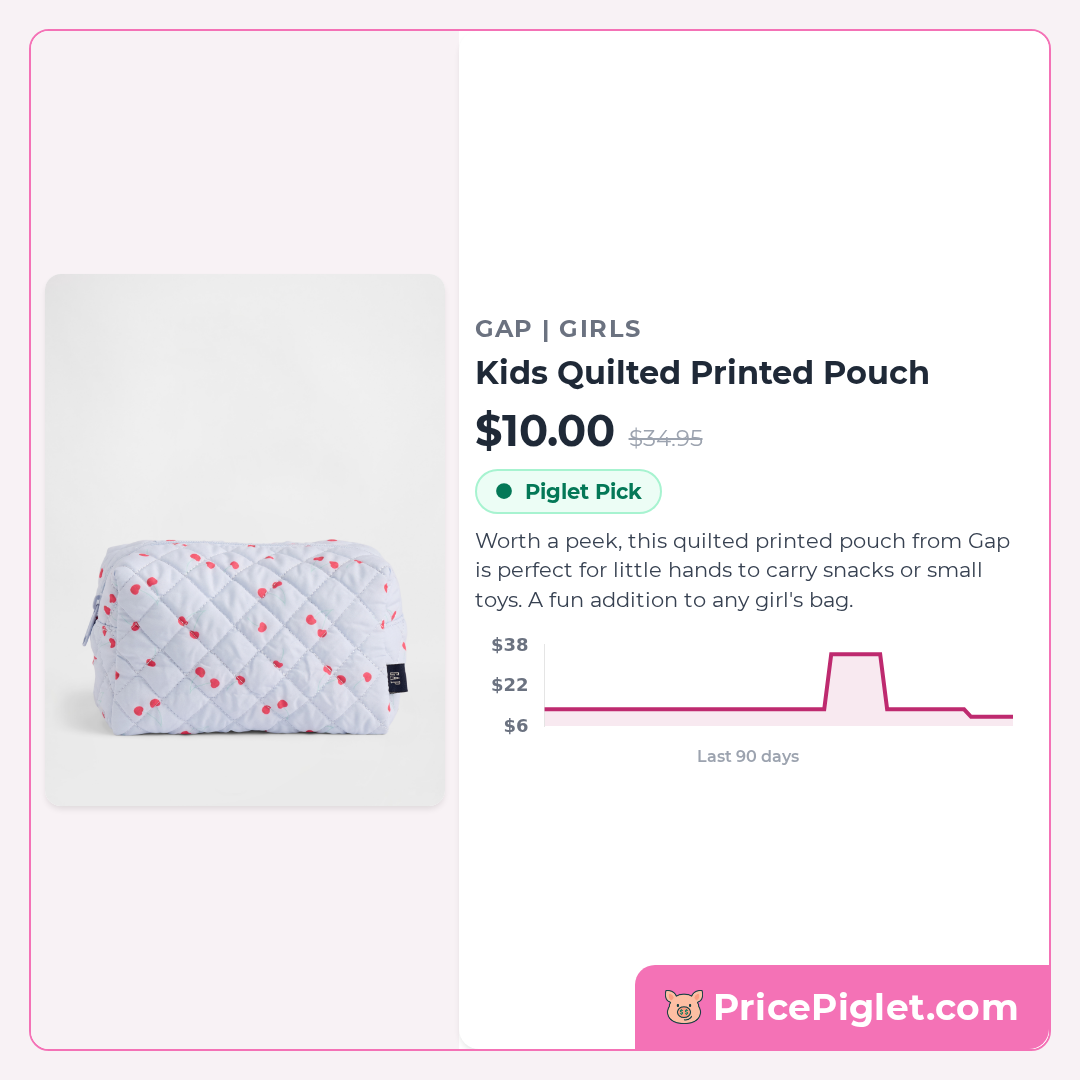 Kids Quilted Printed Pouch