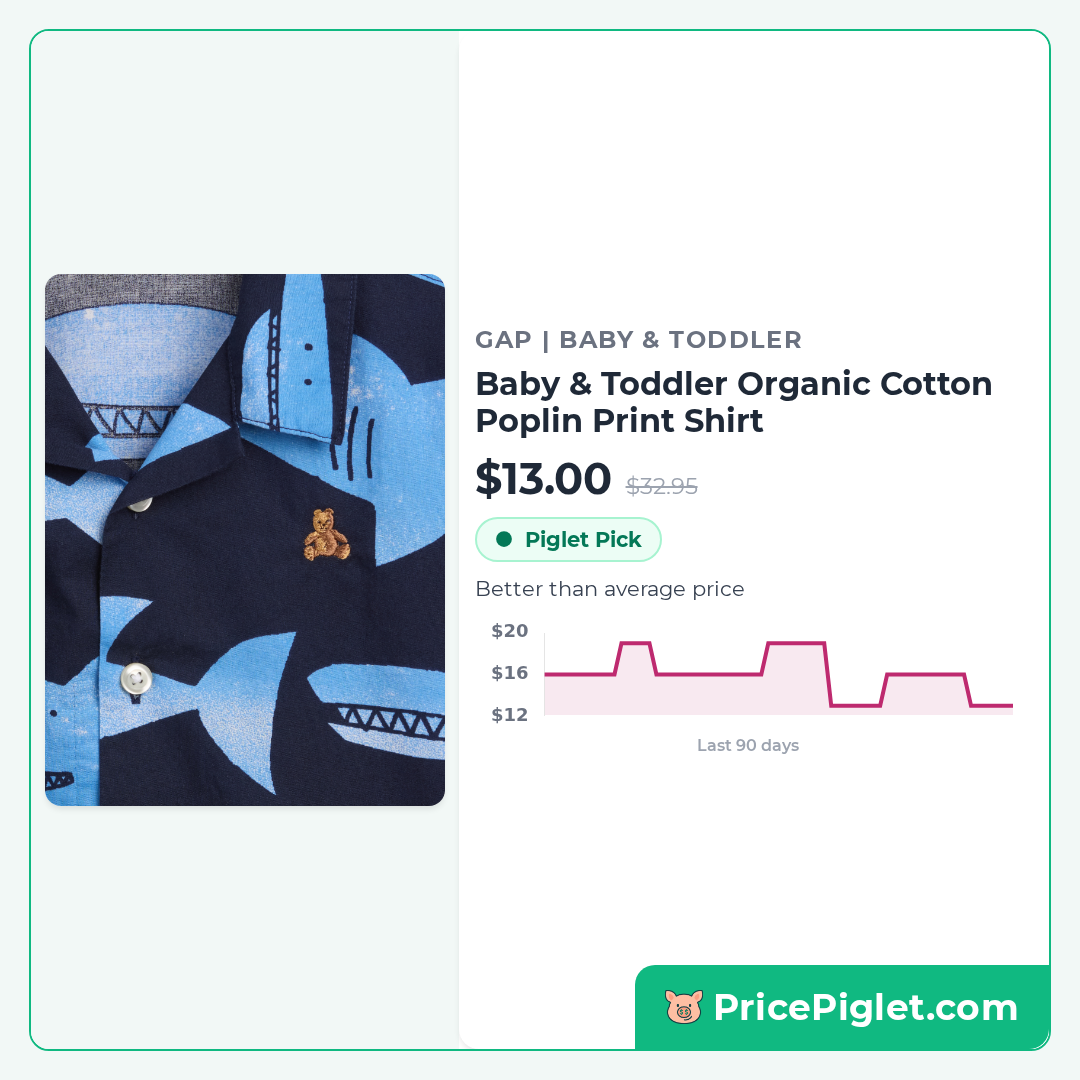 Baby & Toddler Organic Cotton Poplin Print Shirt