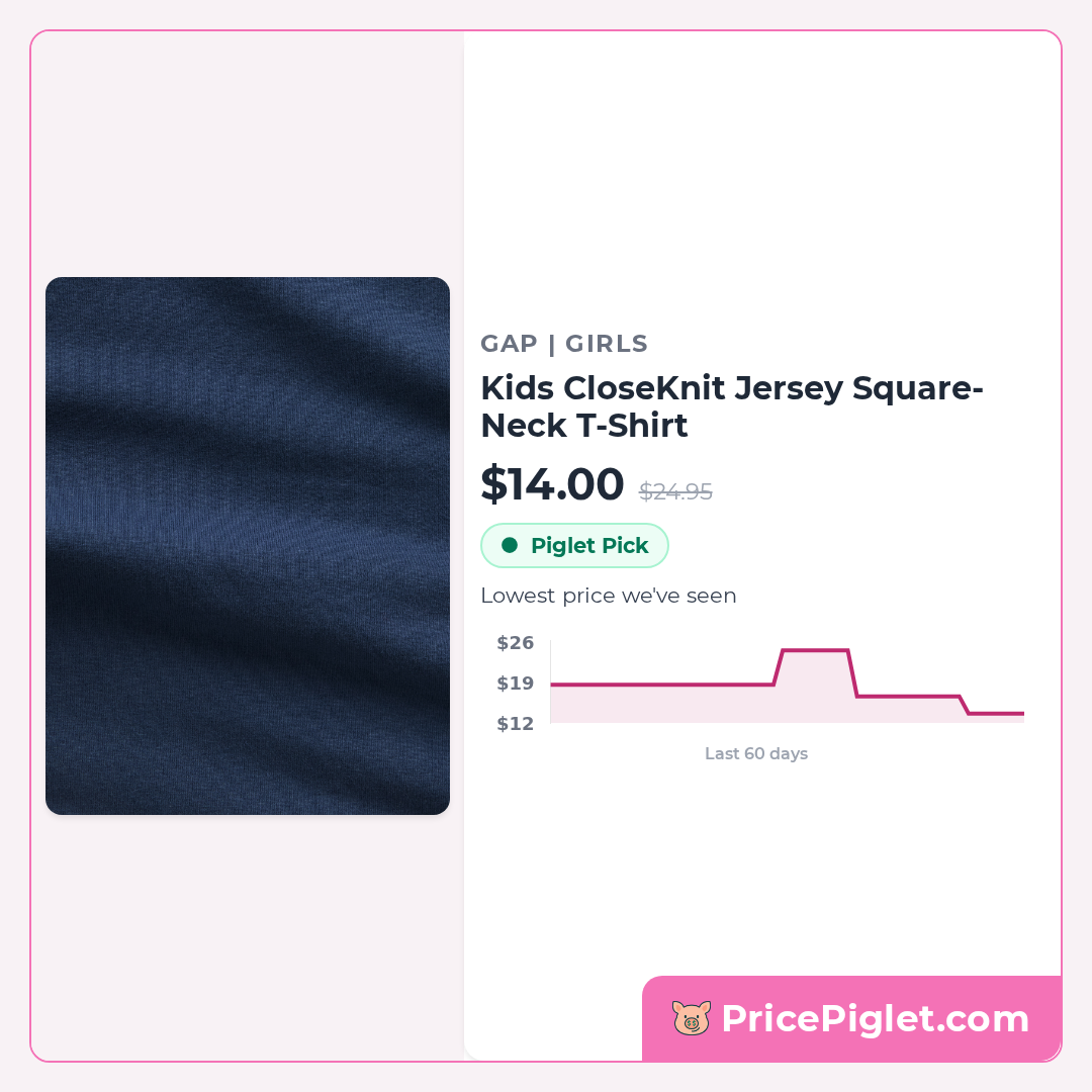 Kids CloseKnit Jersey Square-Neck T-Shirt
