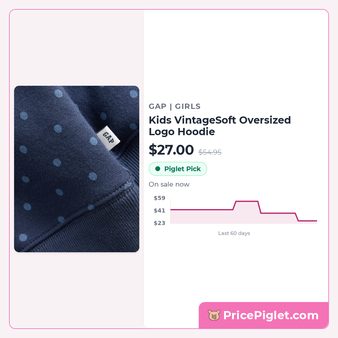 Kids VintageSoft Oversized Logo Hoodie