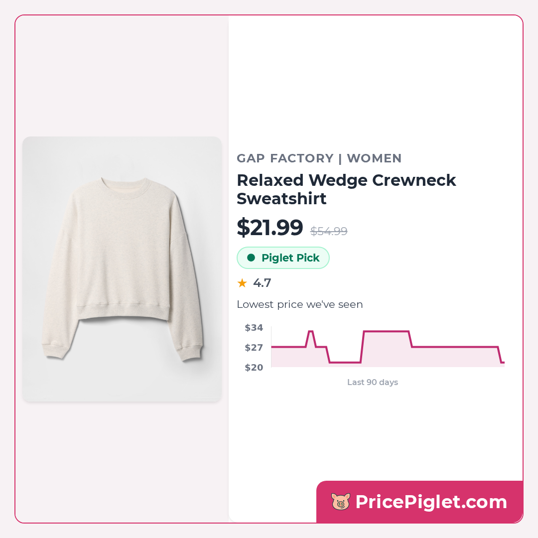 Relaxed Wedge Crewneck Sweatshirt