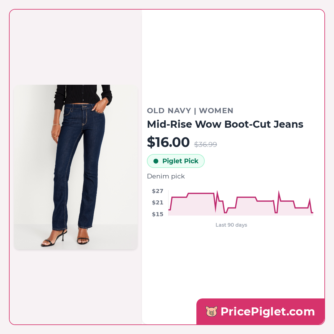 Mid-Rise Wow Boot-Cut Jeans