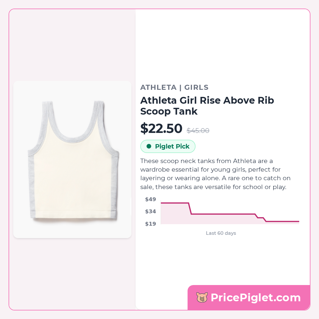 Athleta Girl Rise Above Rib Scoop Tank