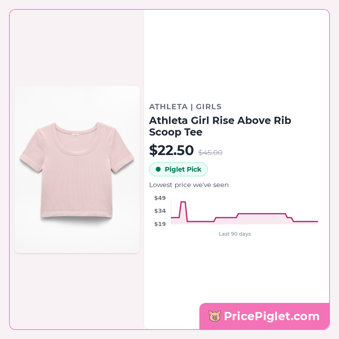 Athleta Girl Rise Above Rib Scoop Tee