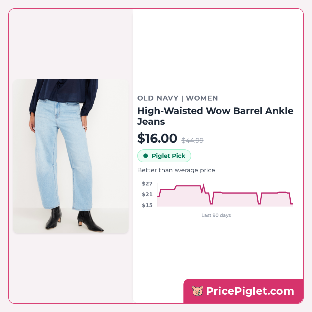 High-Waisted Wow Barrel Ankle Jeans