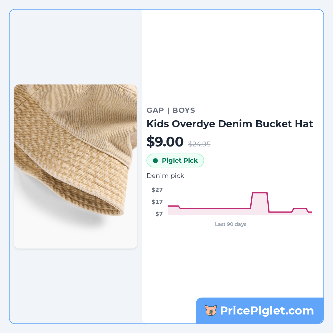 Kids Overdye Denim Bucket Hat