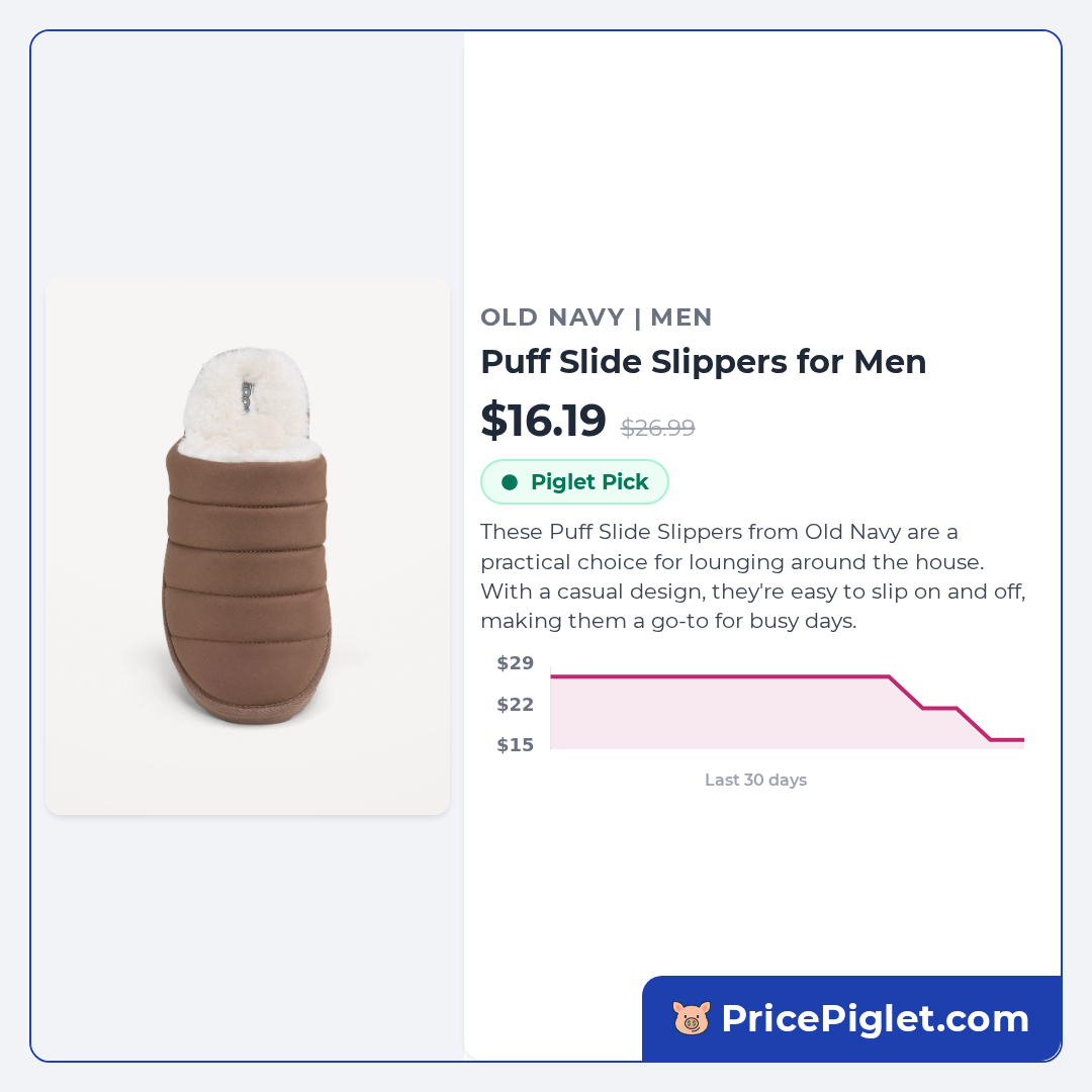 Puff Slide Slippers for Men