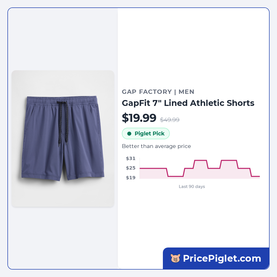 GapFit 7" Lined Athletic Shorts