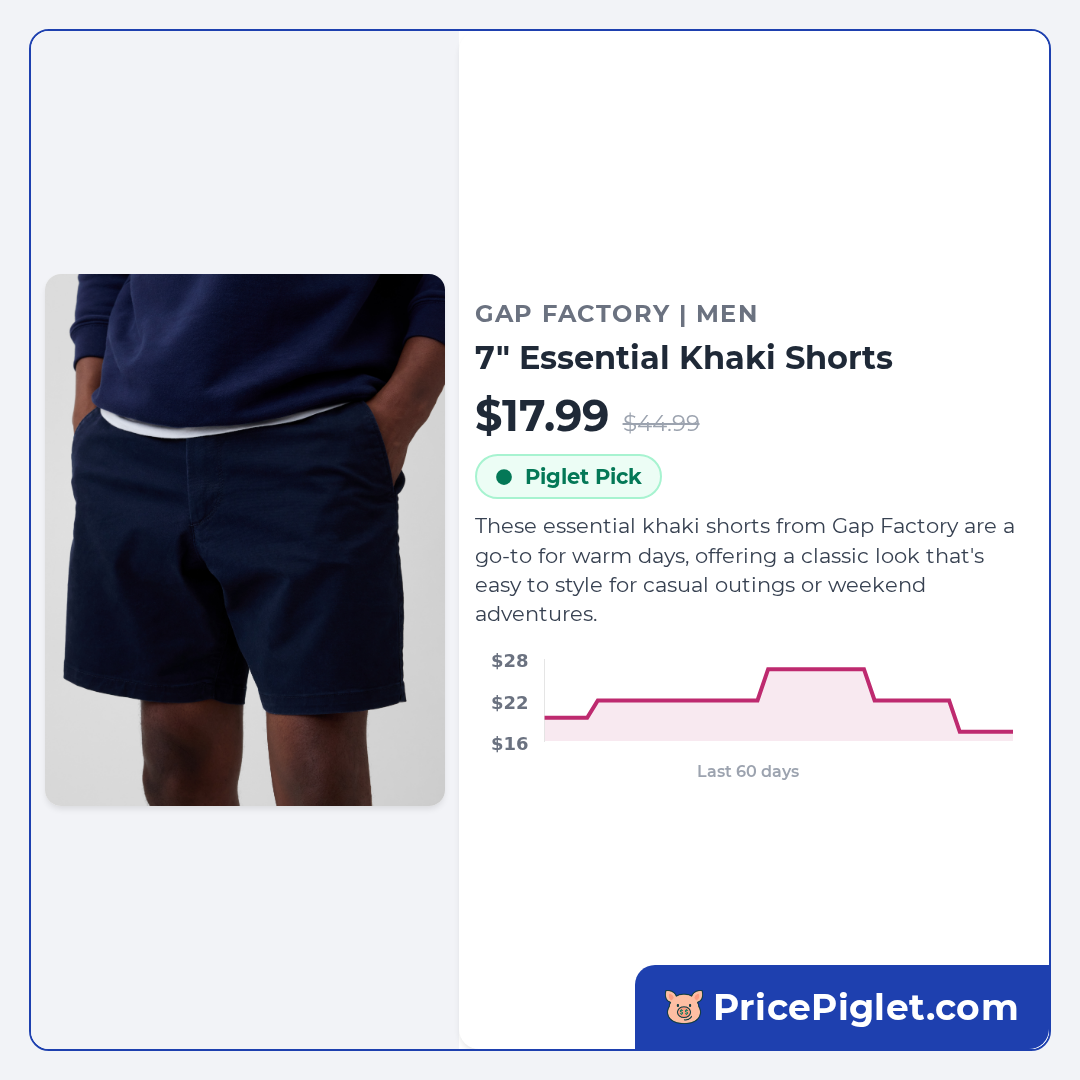 7" Essential Khaki Shorts