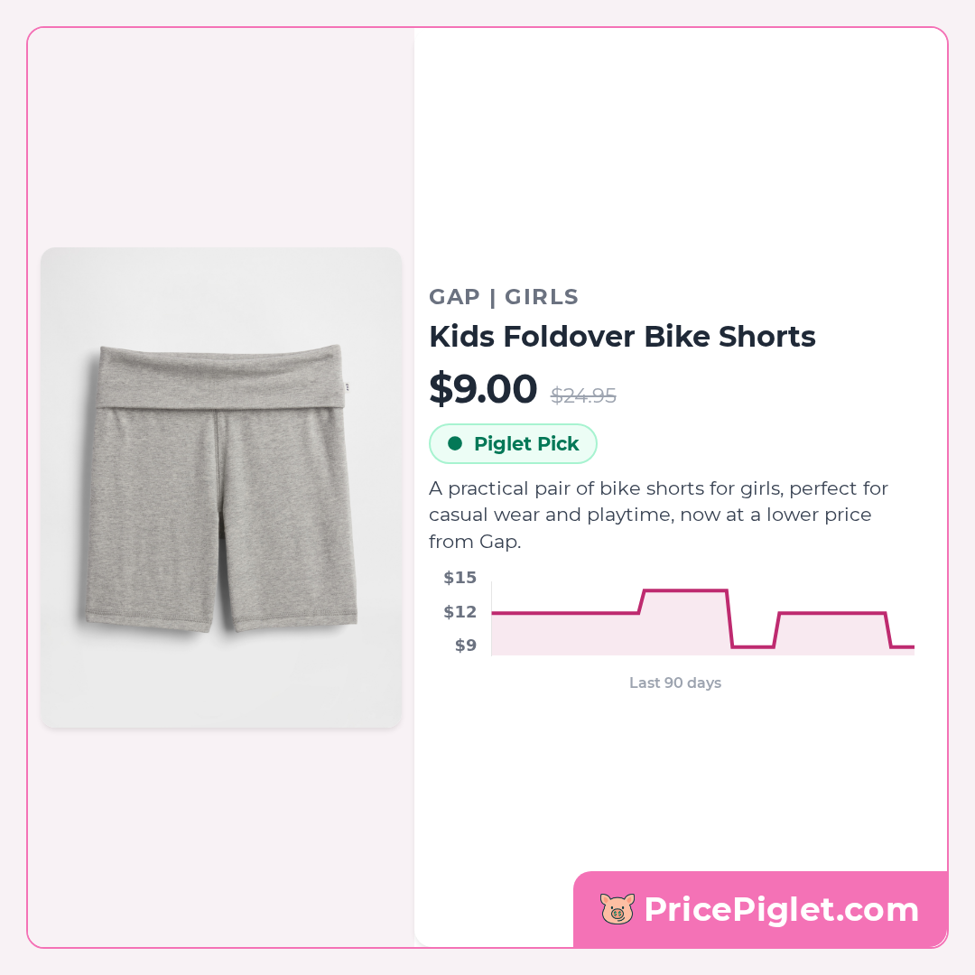 Kids Foldover Bike Shorts
