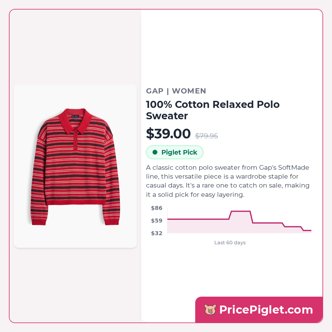 100% Cotton Relaxed Polo Sweater