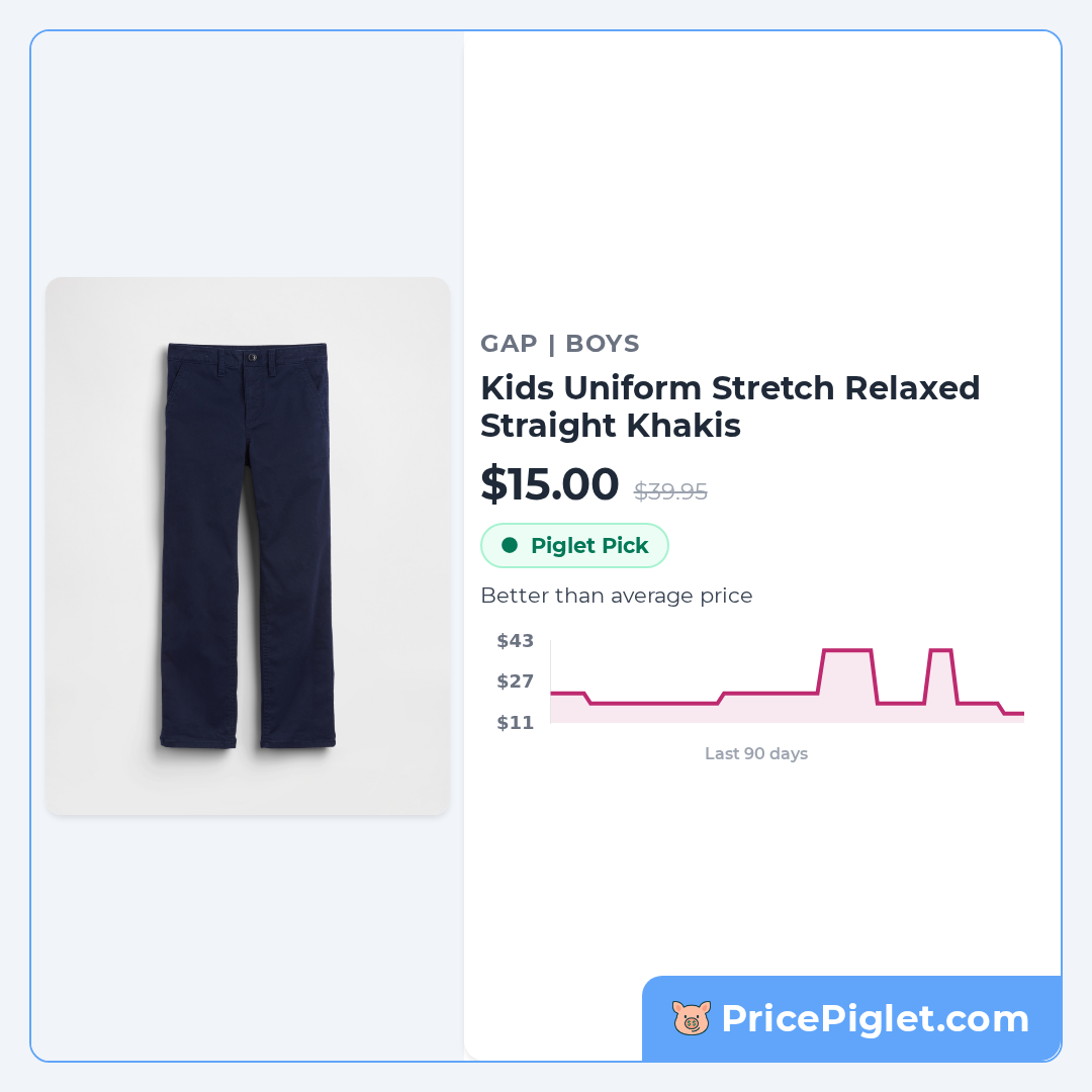 Kids Uniform Stretch Relaxed Straight Khakis