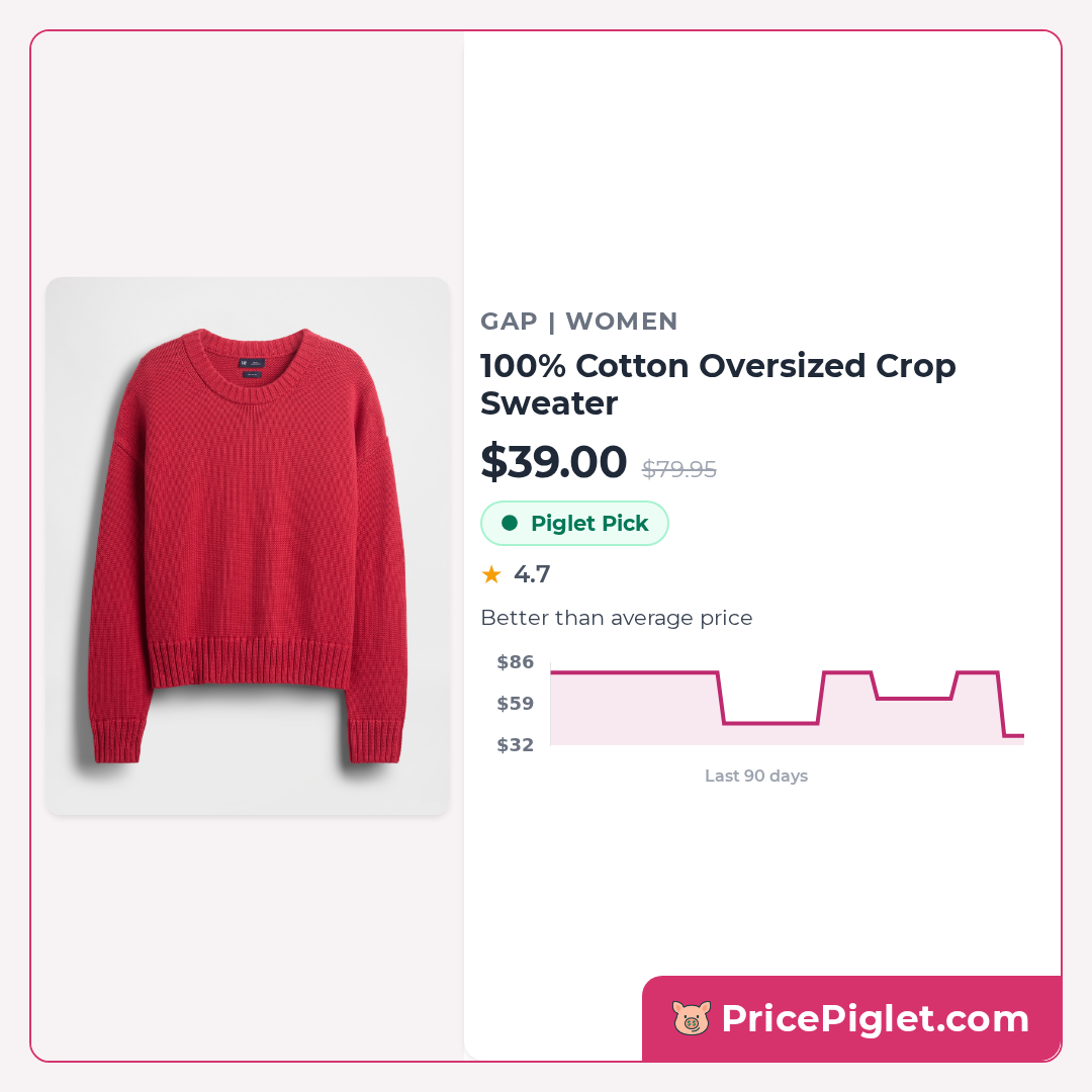 100% Cotton Oversized Crop Sweater